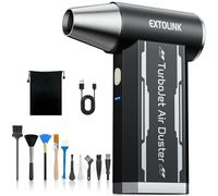 EXTOLINK L8 Compressed Air Blower & PC Cleaning Kit, 180000 RPM Cordless Electric Air Duster for PC, Fast 4-Speed with 8000mAh Battery, Reusable Handheld Air Blower Gun for Electronics, Car, Keyboard