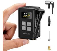 EXTOLINK Mini Electric Bike Pump with Gauge, Max 150 PSI Portable BicycleTire Pump with Auto Stop, Presta and Schrader Valve for Road Bike, E-Bike, Mountain, NanoPump Pro 2025 Upgrade