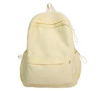 Extolove Cute Aesthetic Backpack Y2K Simple Modern Solid Color Kawaii Backpacks, Yellow, L, Modern