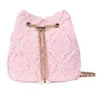 Extolove Denim Bucket Bag Quilted Drawstring Jean Purses for Women Denim Clutch Hobo Bags Crossbody Handbag, Pink