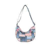 Extolove Denim Purse Trendy Jean Purses for Women Denim Hobo Bag Y2K Shoulder Bags Handbag, Pink, S