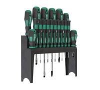 Extra Big Screwdriver Set 18-Piece Long, Short, Precision Mechanics, TX Chrome-Plated with Holder for WIESEMANN1893 I Slot, PH and TX with Magnetic tip I 81154