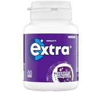 Extra Blueberry Sugar Free Chewing Gum Bottle, 46 Pieces - Fresh Breath Fruit Gum - Air Travel Essentials, Festival Accessories, Summer Holiday & Road Trip Snacks