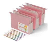 Extra Capacity Hanging File Folders, 3.15" Reinforced Wheat Straw Expanding Hanging Folder Letter Size, Heavy Duty for Filing Cabinets, File Organizer for Office & Home-Strawberry Pink-3 Packs