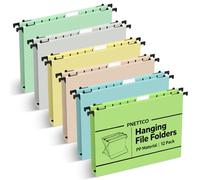 Extra Capacity Plastic Hanging File Folder, 12 Pack Reinforced Hang Folders Letter Size, Heavy Duty 1 Inch Expansion Filing Cabinet Folders, for Bulk Files, Medical Charts, Morandi Colors