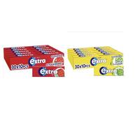 Extra Chewing Gum - 2 Cases with 30 Packs of 10 Pieces (600 Total) - Strawberry and Apple