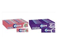 Extra Chewing Gum - 2 Cases with 30 Packs of 10 Pieces (600 Total) - Watermelon and Blueberry