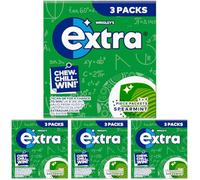 Extra Chewing Gum, Sugar Free, Spearmint Flavour, Pack of 12 x 9 Pieces (Packing May Vary)