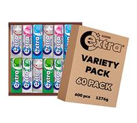 Extra Chewing Gum Variety Pack Bundle, Peppermint, Spearmint, Strawberry, Blueberry Flavours & More, Sugar Free Selection, Bulk Box, 600 Pieces (60 packs), Pack of 1