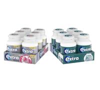 Extra Chewing Gum, White Bubblemint and Cool Breeze Flavours, 6 Packs of 46 Pieces Each (12 Packs Total)