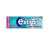 Extra Cool Breeze Sugar Free Chewing Gum 10 Pieces - Intense Mint Freshness - Dental Friendly - Bulk Case (30 x 10 Piece Packs)