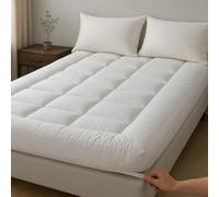 Extra Deep 10cm Mattress Topper Double Bed - Ultra Soft Quilted Microfibre, Orthopaedic Support, Breathable, Hypoallergenic, Washable with Elasticated Corner Straps, Anti-Allergy Comfort