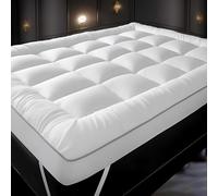 Extra Deep 10cm Mattress Topper Small Double Bed - Ultra Soft Quilted Mattresses Toppers - 1400 GSM Heavy Filling Back Support Pain Relief Bed Cover - Strong Corners Elasticated Straps (Small Double)