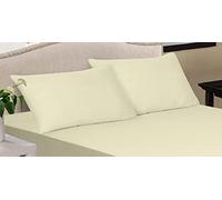 Extra Deep 30 cm Super Soft Luxury Premium Quality 100% Cotton Jersey Fitted Sheet (Cream, Pair of Pillow Case)