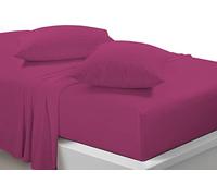 Extra Deep 40cm Fitted Sheets Easy Care Polycotton Cotton Rich Deep Fitted Bed Sheets (Fuchsia, Pair of Pillowcases)