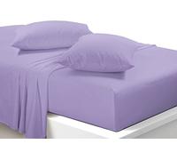 Extra Deep 40cm Fitted Sheets Easy Care Polycotton Cotton Rich Deep Fitted Bed Sheets (Super King, Lilac)