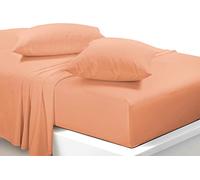 Extra Deep 40cm Fitted Sheets Easy Care Polycotton Cotton Rich Deep Fitted Bed Sheets (King, Peach)