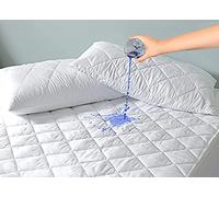 Extra Deep 40cm Waterproof Quilted Mattress Protector 100% Cotton Fitted Bed Cover Breathable Non Noisy Mattresses Topper Single Small Double Double King Super King Size (Single) White