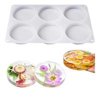 Extra Deep 6 Cavity Round Silicone Mold, 3.85 Inch Resin Coaster Molds for DIY Epoxy Craft, Thick Absorbent Coasters, Professional Grade Non Stick and Flexible