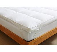 Extra Deep 7cm Thick Duck Feather Down Mattress Topper Single Bed 100% Cotton Cover Quilted Mattress Protector Enhancer Box Stitched (2000GSM) - 90x190 cm