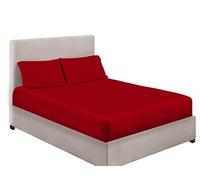 Extra Deep Bedding 100% Extra deep Fitted Sheets 16" 40CM Egyptian Cotton 200TC 15 Colours Single Double King Super King (Single, Red)