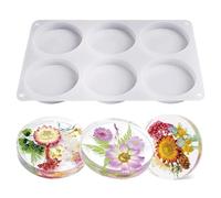 Extra Deep Coaster Resin Mould Silicone Large 6 Cavity Epoxy Resin Moulds for Round Coasters, Cups Mats, DIY Craft