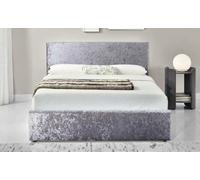 Extra Deep Crushed Velvet Divan Bed Base Skirt, Silver grey bed base wrap, Fully elasticated 40cm deep easy to fit bed base frame, Alternative to valance sheet,Bed base cover of Single bed(91x193m)