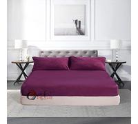 Extra Deep Fitted 30cm Teddy Fleece Fitted Bed Sheet Plain Thermal Warm and Cosy Soft Luxury Bedding Plum Fitted Bed Sheet 4FT Small Double 122cm x 190cm + 30cm Approximate