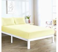 Extra Deep Fitted Sheet 25cm, Multiple Colours, Single Double King Super King Sizes (Lemon, Single)