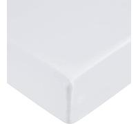 Extra Deep Fitted Sheet 40cm 16 Inch - Non Iron Easy Care Soft Brushed Microfibre Fabric Shrinkage and Fade Resistant, 4ft Small Double - White