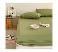 Extra Deep Full Size Fitted Sheet Hotel Quality 100% Cotton Softness Wrinkle Fade Resistant Bottom Sheets Deep Pocket Easy Fitting Adjustable Protectors (Color : Blue A, Size : 120x200cm+20cm)