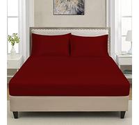 Extra Deep Luxuary Fitted Sheet 40cm Mattress Sheets 50% Cotton 50% Polyester By JRI® (King, Red)