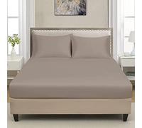 Extra Deep Luxuary Fitted Sheet 40cm Mattress Sheets 50% Cotton 50% Polyester By JRI® (Single, Grey)
