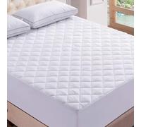Extra Deep Mattress Protector Single Bed Topper - Mattress Pad Anti Allergy Luxury Hotel Quality 40cm White Fitted Cotton Bed Covers Single 4ft Small Double King Superking Sizes (Single)