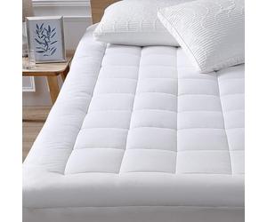 Extra Deep Mattress Topper 4 Inches Thick - Soft & Fluffy Quilted Super King Microfiber Mattress Topper - Hypoallergenic Mattress Bed Toppers with Elastic Straps. (Super King)