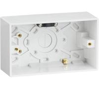 Extra Deep Plastic Double 2 Gang Surface Mounted Pattress Back Box 47mm - White
