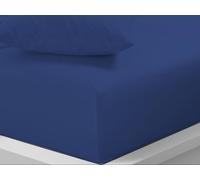 Extra Deep Pocket 40cm Fitted Sheet Double size Royal Blue Soft, Wrinkle Free, Easy Care Poly Cotton (D royal blue)