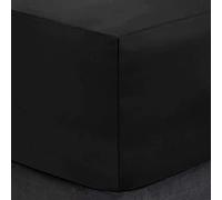 Extra Deep Polycotton Fitted Sheets 16"/40CM Deep, Small Double 4 Feet - Black