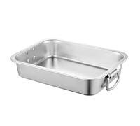 Extra-Deep Rectangular Litter Pan with Privacy & Reinforced Edges, Spacious Cats Toilet for Adult Pets Stainless Steel Litter Tray