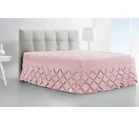 Extra deep valance sheet Pink-40cm deep fitted valance sheet, Pinch Pleated Fitted Valance Bed Sheet of Single(90x190cm)
