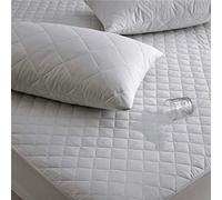 Extra Deep Waterproof Derby Diamond Quilted Mattress Protector Cover 100% Cotton Soft Quilted Anti Allergenic Fitted Bed Covers (Double)