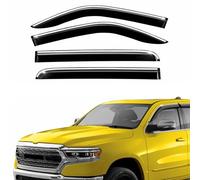 Extra Durable Window Deflectors Chrome Trim Tape-On Window Visors Rain Guards Fit for Dodge Ram 1500 2019-2024 Crew Cab, Sun Visors, Wind Vent Visors, Vent Shades, Car Accessories - 4 pcs. AG0178