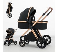 Extra-Easy to Use Foldable Toddler Pushchair, Lightweight Trolley Pram 2 in 1 Baby Stroller. Suitable from Birth to 3 Years