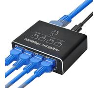 Extra Ethernet Ports For Router, Ethernet Splitter 1 To 4, 1000Mbps RJ45 Network Splitter, Ethernet Cable Splitter For Router, Multi-Port Ethernet Splitter, Network Cable Splitter For Computers