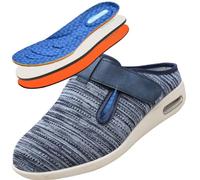 Extra Extra Wide Shoes for Men Diabetic Shoes for Women Men Adjustable Arthritis Edema House Slippers Swollen Feet Shoes Extra Wide with 3 Pairs Insoles(LightBlue,11.5 UK)