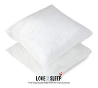 SleepyNights 45cm x 45cm Cushion Pads Pillow Inserts Shams Square Extra Filled Plump Inner Fillers Stuffer Square Polyester White Pad - MADE IN UK - Pack of 2 (18” x 18”)