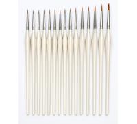 Extra Fine Detail Taklon Paint Brush Set - 15 Piece Precision Round, Liner & Flat Detailing Brushes for Miniature Painting, Scale Models, Model Making, Compatible with Warhammer, Nail Art