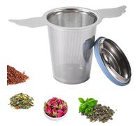 Extra Fine Mesh Tea Infuser Strainer Basket with Lid/Drip Tray for Loose Leaf Tea Rooibos, 18/8 Stainless Steel Tea Steeper Filter Brewer with Big Capacity＆Extended Handles, Fit Cup Jar Teapot