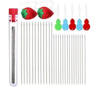 Extra Fine Thin Beading Embroidery Needles 40 Pcs - Long Straight Jewelry Making Needles with Threaders and Sewing Pin Cushion