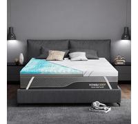 Extra Firm Mattress Topper Queen 4 Inch Egg Crate Mattress with Ice Silk Cover, Premium Cooling Gel+ Bamboo High-Density Memory Foam Mattress Topper, Firm to Extra Firm Mattress Topper for Pain Relief